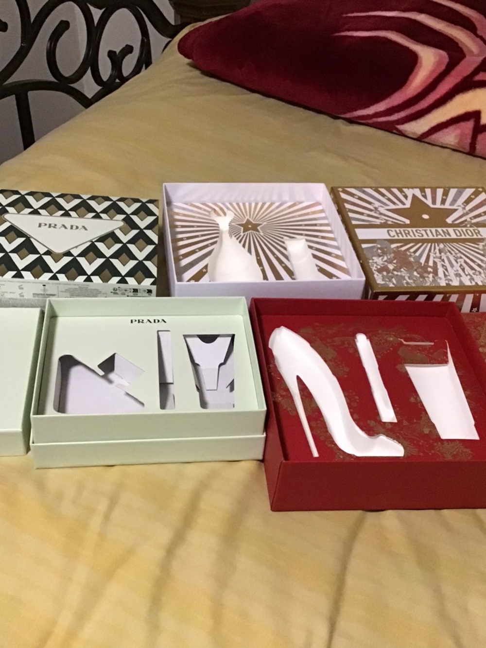 Prada, Carolina Herrera, Dior  Multi-Box empty boxes